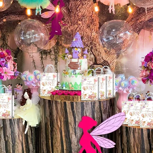 Miniatura 5 de Brattol 16 bolsas de recuerdos de fiesta de primer cumpleaños de hadas, jardín de hadas, regalo de primer cumpleaños, aperitivos, dulces, bolsas