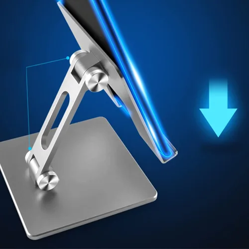 Miniatura 5 de Tissting Soporte ajustable para tableta, soporte para tableta de aleación de aluminio, plegable, antideslizante, soporte de escritorio, portátil