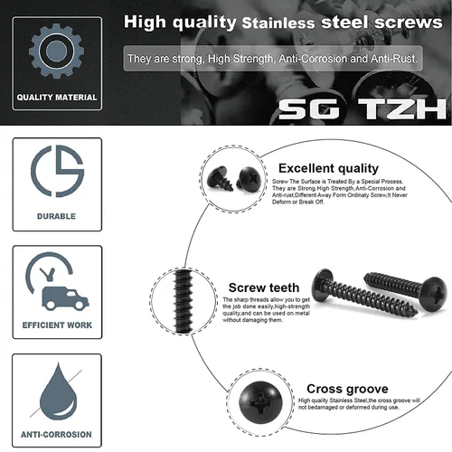 Miniatura 4 de Tornillo de madera de cabeza de cerradura de 1 x 4, 100 piezas, tornillo Phillips de acero inoxidable 18-8 (304) de autorroscado rápido con óxido