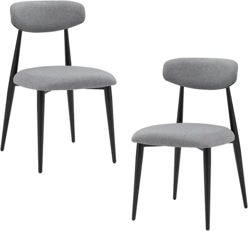Juego de 2 sillas de comedor, sillas de comedor modernas de mediados de siglo, sillas de cocina y comedor, respaldo curvado con cojín grueso, silla