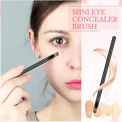 Miniatura 5 de Patelai 48 brochas de maquillaje planas, pinceles para corrector de labios planos, pequeños cepillos portátiles para cejas, corrector de cejas Negro