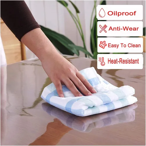 Miniatura 3 de Protector de mesa de comedor transparente, impermeable, plástico para cocina, mantel de PVC, rectangular, para comedor