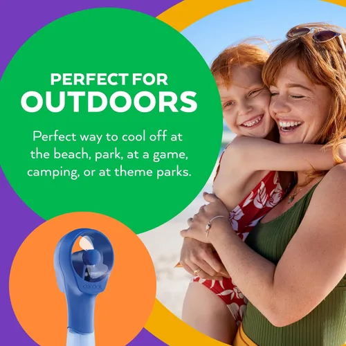 Miniatura 5 de O2COOL Elite Ventilador de nebulización de agua portátil con batería (azul)