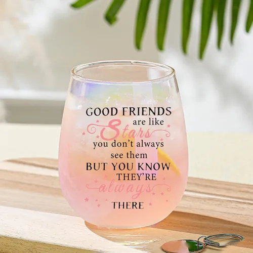 Miniatura 9 de Yalucky Regalos de amistad para mujeres, copas de vino, regalos de cumpleaños personalizados para amigos, hombres, regalos especiales para amigos