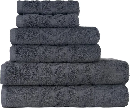 Miniatura 2 de BAGNO MILANO Toallas de baño de algodón turco orgánico, colección jacquard de lujo, certificadas orgánicas altamente absorbentes, juego de toallas