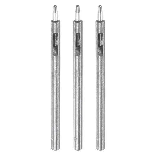 Miniatura 28 de HARFINGTON 2 piezas de perforador de cuero de 0.031 in recto, redondo, ojal, remache a presión, fijador para cuero, artesanía, ropa, bolso, cortina