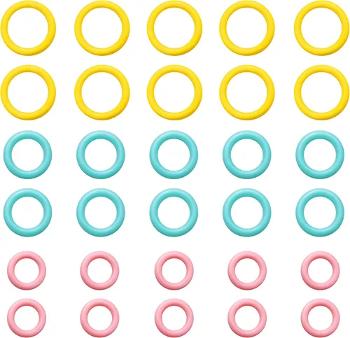 Ruiwaer 300 marcadores de punto de tejer, anillos tóricos de color liso, círculos redondos de marcado, herramienta de manualidades de ganchillo,