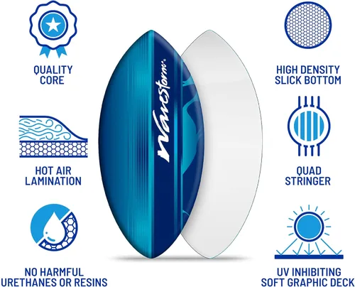 Miniatura 4 de Wavestorm Skimboard de espuma de 48 pulgadas Skimboard para principiantes y todos los niveles de skimming, surf y bodyboard, Skimboar azul