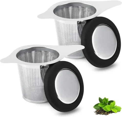 Miniatura 8 de Cesta infusora de té de acero inoxidable, filtro de té con colador pequeño y tapa, difusor de té para té suelto, experiencia superior de preparación