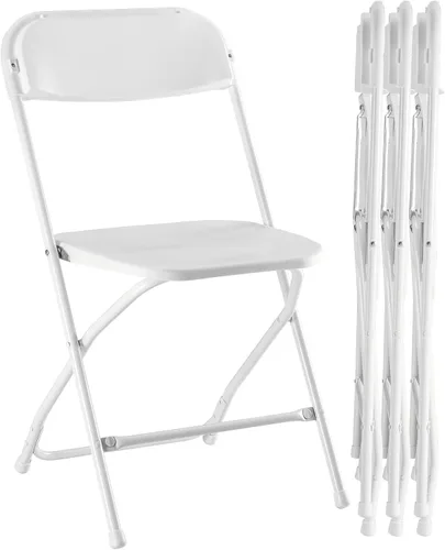 Miniatura 9 de Sillas plegables, para interiores y exteriores, portátiles, apilables, de plástico, para fiestas, bodas y oficina, paquete de 4, color negro