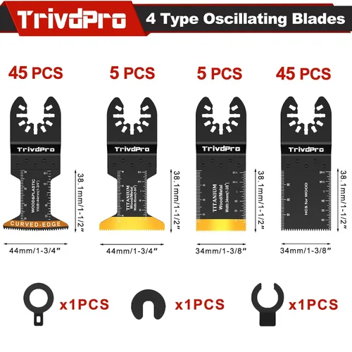 Miniatura 2 de Hojas multiherramienta Hojas de herramienta multiusos Kits - TrivdPro 48 piezas Hoja de herramienta oscilante Hojas de sierra oscilantes para metal
