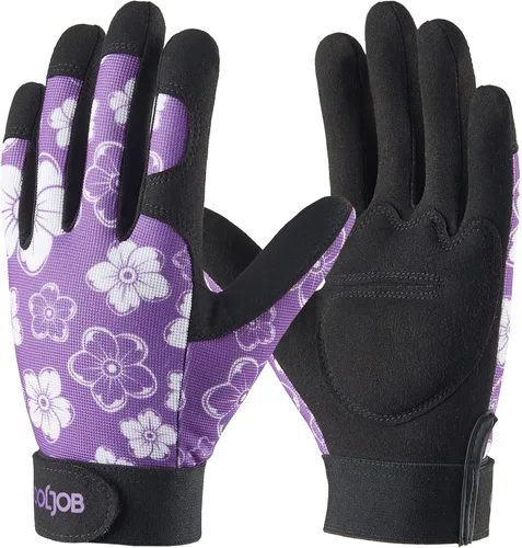 Miniatura 12 de COOLJOB Guantes medianos de trabajo de jardinería para mujeres y damas, a prueba de espinas para poda de rosas, manejo de cactus, plantación
