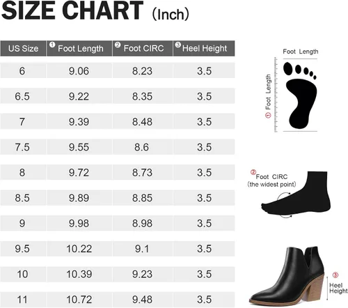 Miniatura 7 de mysoft Botines para mujer, con puntera puntiaguda, gruesos, apilados, tacón medio