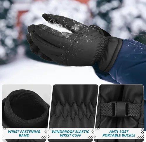 Miniatura 3 de Guantes de invierno, 3M Thinsulate guantes de nieve impermeables para clima frío cálido - Ciclismo, correr, conducir