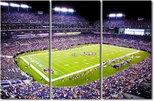 Miniatura 36 de 3 piezas de arte de pared deportivo del equipo de fútbol de los Vikings de Estados Unidos, pinturas de estadios deportivos Minnesota, Estados