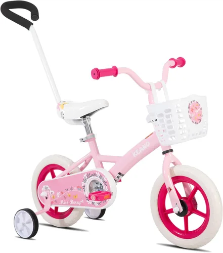 Miniatura 11 de KEANO Voyager 10 12 Inch Kids Bike for Boys and Girls Ages 1-4 Years, Toddler Bike with Training Wheels & Basket, Detachable Parent Push Handle