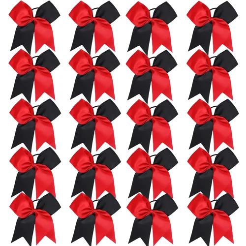 Miniatura 13 de 20 piezas lazos grandes de 8" para porristas para niñas, hechos a mano, cinta grosgrain, accesorios para el cabello para adolescentes, niñas