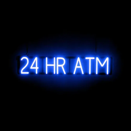 Miniatura 31 de SpellBrite Letrero de cajero automático para negocios Señales relacionadas con cajeros automáticos y EBT con aspecto de neón, luz LED verde 14.6