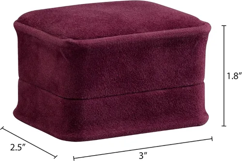 Miniatura 4 de Caja de pendientes de terciopelo negro, paquete de 2, gamuza de lujo rica, elegante estuche de aretes de diamante, con interior de terciopelo negro