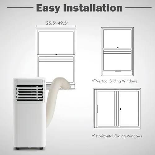 Miniatura 6 de PETSITE Aire acondicionado portátil, unidad de enfriamiento de CA de 8000 BTU para habitación, unidad de CA 3 en 1 con enfriador de aire, ventilador
