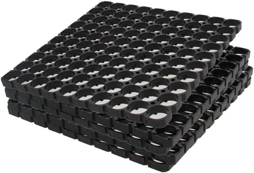 Miniatura 4 de Bettomshin 5 unids 10x10 celda espaciador 18650 batería de litio soporte de plástico soporte para batería DIY paquete 0.728 in agujero diámetro