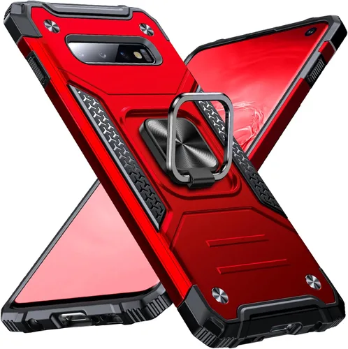 Miniatura 50 de Anqrp Funda para Galaxy S22 Ultra, Funda Protectora de Teléfono de Grado Militar con Soporte Plegable de Anillo de Metal Giratorio