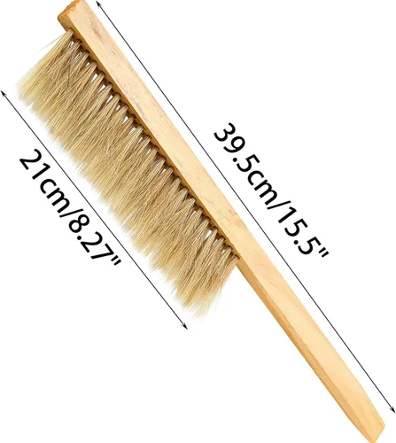 Miniatura 2 de ZffXH Paquete de 2 cepillos de abeja para apicultores, mango de madera, cepillo de abeja natural de crin de caballo, suministros de colmena,
