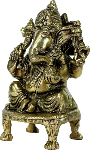 Miniatura 7 de eSplanade Ganesha de latón de 8 pulgadas en acabado antiguo Pooja Puja Ganesh Ganesha Ganpati Ganapati Murti Idol (5.75 pulgadas)