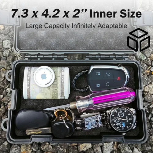 Miniatura 3 de Llavero magnético grande de 7.3 x 4.2 pulgadas para debajo de los camiones, soporte para llaves de automóvil, caja magnética resistente para llaves