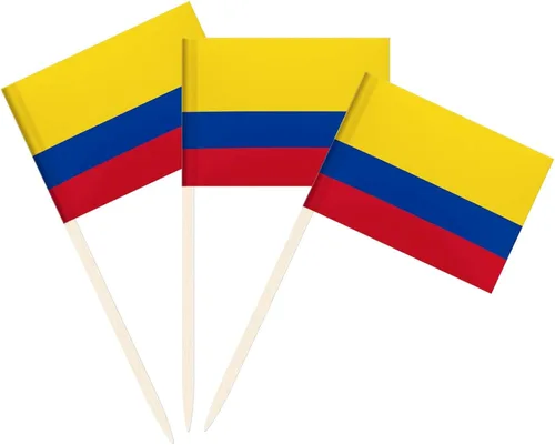 Miniatura 21 de 100 piezas Bandera de Costa Rica Bandera pequeña de Costa Rica con palillo de dientes Decoración Mini Toppers para cupcakes y brochetas para cóctel