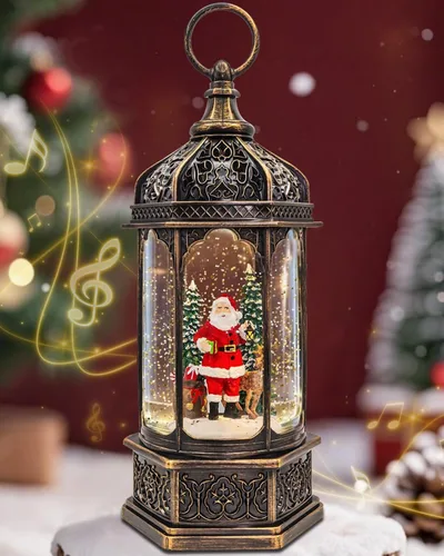 Miniatura 7 de Grandes Globos de Nieve de Navidad, Linternas de Navidad, 11.5" Globos de Nieve Eléctricos Iluminados con 8 Canciones, Temporizador de 6H, Doble