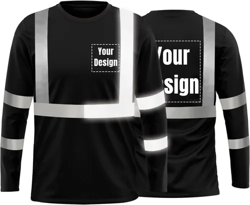 Miniatura 47 de La alta visibilidad reflexiva de las camisetas de la seguridad del logotipo de encargo Hola Vis de Verde neón