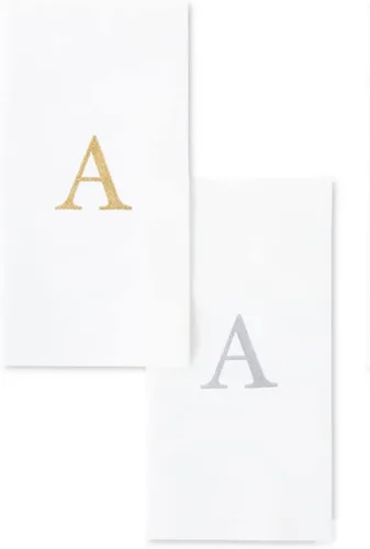 Miniatura 6 de AMERICAN HOMESTEAD - Toallas de mano desechables – Servilletas plateadas con monograma – Toallas de papel de baño similares al lino para invitados