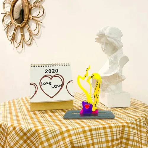 Miniatura 4 de Molde de resina para esculturas de pareja, kit de molde de silicona de estatua abstracta, molde de fundición epoxi para amantes del beso tallado