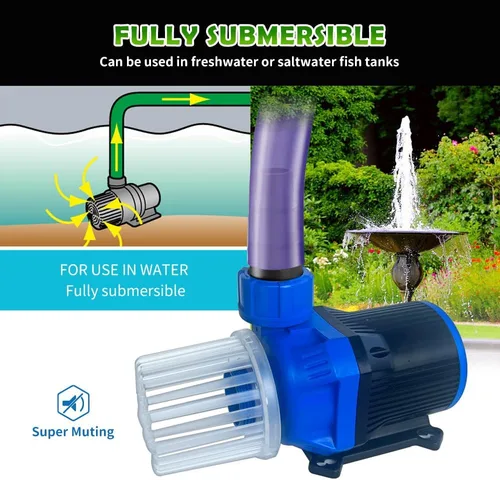 Miniatura 6 de NEZO Bomba de agua para acuario con controlador, sumergible y bomba de retorno de ahorro de energía en línea para acuario, tanque de peces de agua