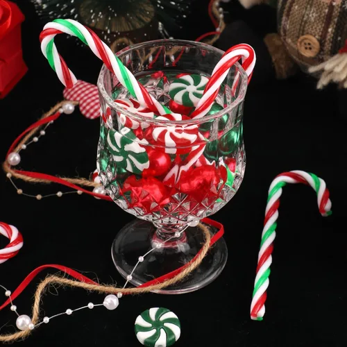 Miniatura 7 de 120 piezas de relleno de jarrón de Navidad, relleno de jarrón flotante, cuentas de relleno de jarrón de Navidad, bastón de caramelo, perlas
