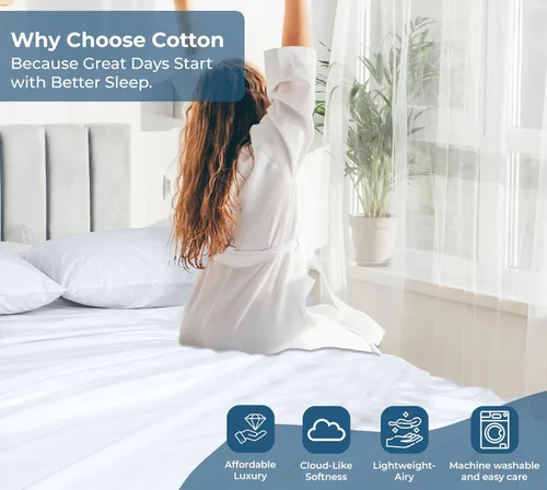 Miniatura 31 de Royale Linens Sábana encimera de tamaño individual XL 100% Algodón Orgánico – Super suave – Sábanas superiores de percal – Sábana encimera