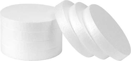 Crafare Círculos de espuma de 6 x 6 x 1 pulgadas para manualidades, paquete de 7 discos redondos de poliestireno de 1 pulgada de grosor, color