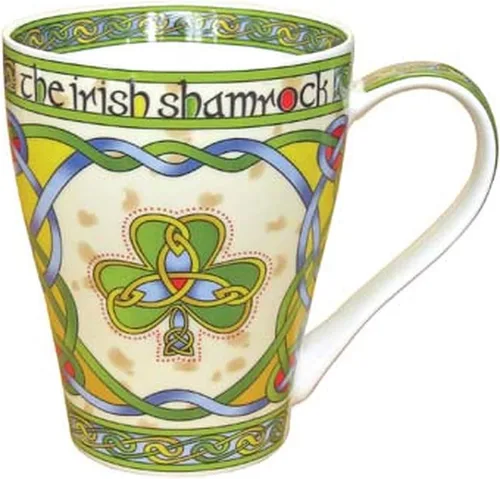 Miniatura 3 de Royal Tara Juego de 1 taza de café de trébol irlandés con diseño de nudos celtas y 1 tetera de porcelana de trébol, tetera irlandesa con nudo celta