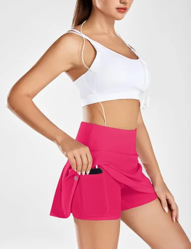Miniatura 3 de BALEAF - Falda pantalón de verano para mujer, diseño de tiro alto, de 13pulgadas, con 4 bolsillos, para tenis, golf, correr o entrenar.