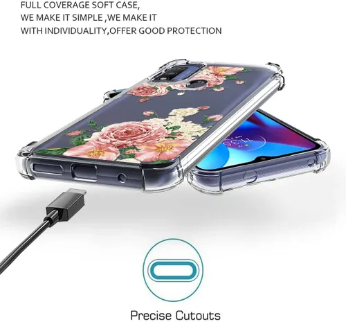 Miniatura 5 de Osophter Funda para teléfono Moto G Pure, funda Moto G Pure para mujeres y niñas, diseño floral con protector de pantalla, absorción de golpes