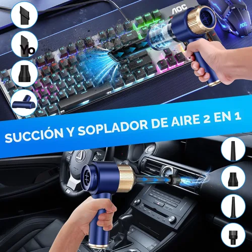 Miniatura 2 de JONYJ Aspiradora de mano para automóvil, aspiradora de mano de 16000 PA, portátil, inalámbrica, 2 en 1 soplador de aire y aspiradora con luz LED