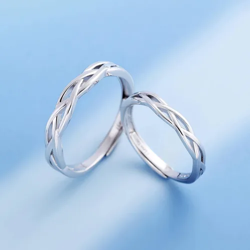 Miniatura 4 de ANAZOZ I Love You His & Hers - Anillos de boda a juego con circonita cúbica ajustable para parejas