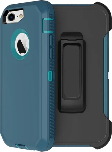Miniatura 22 de Funda para iPhone 8 y iPhone 7, resistente, con función atril, protector de pantalla integrado, 4 en 1, fuerte y resistente a prueba de golpes