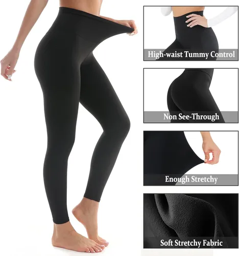 Miniatura 5 de Hmuuo Paquete de 3 leggings para mujer con levantamiento de glúteos, cintura alta, control de abdomen, no se transparentan, pantalones de yoga