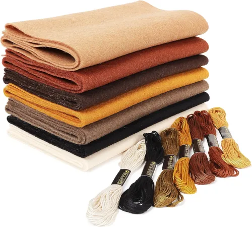 Hojas de tela de fieltro suave marrón: ZAIONE 7 rollos 8"x35" hoja de fieltros de colores surtidos rollo de 0.055 in de grosor para manualidades de