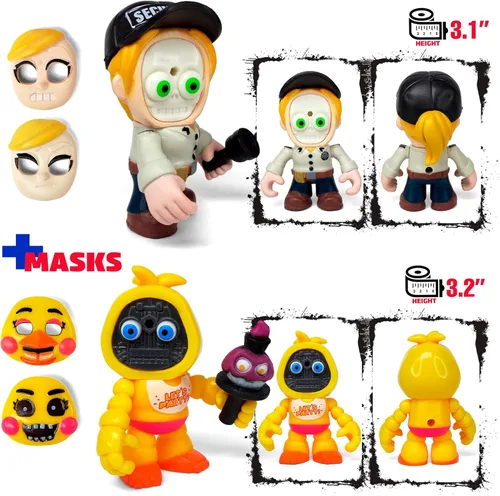 Miniatura 7 de Juego de 12 piezas inspiradas en el juego de cinco noches en Freddys Toys Colección de mini figuras con máscaras Figura de acción de FNAF