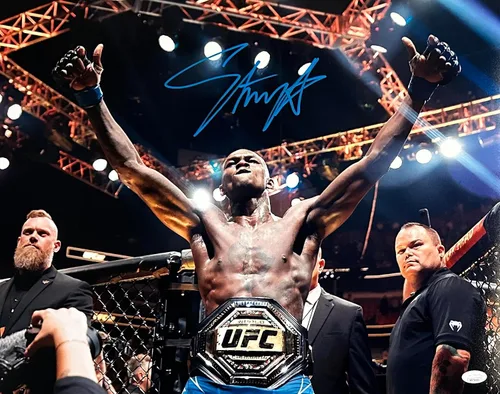 Israel Adesanya autografiado foto firmada 16x20 UFC Alex Pereira JSA Style Bender