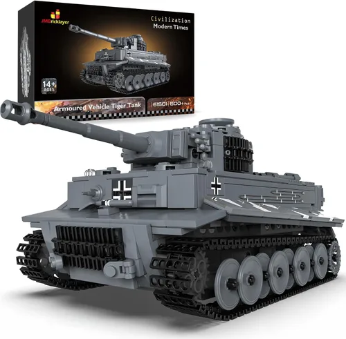 Conjuntos de construcción de tanques JMBricklayer para adultos - Modelo de juguete de tanque de ejército Tiger militar de la Segunda Guerra Mundial,