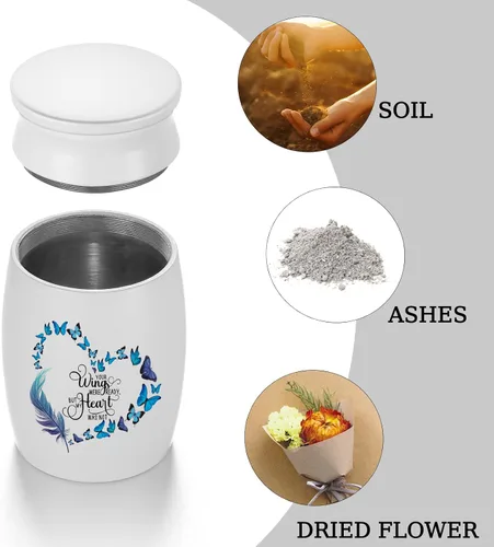 Miniatura 4 de Urna de aluminio para cenizas de mariposa, urna conmemorativa para cenizas humanas
